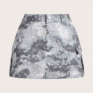 SHEIN Gray Camouflage Skirt
